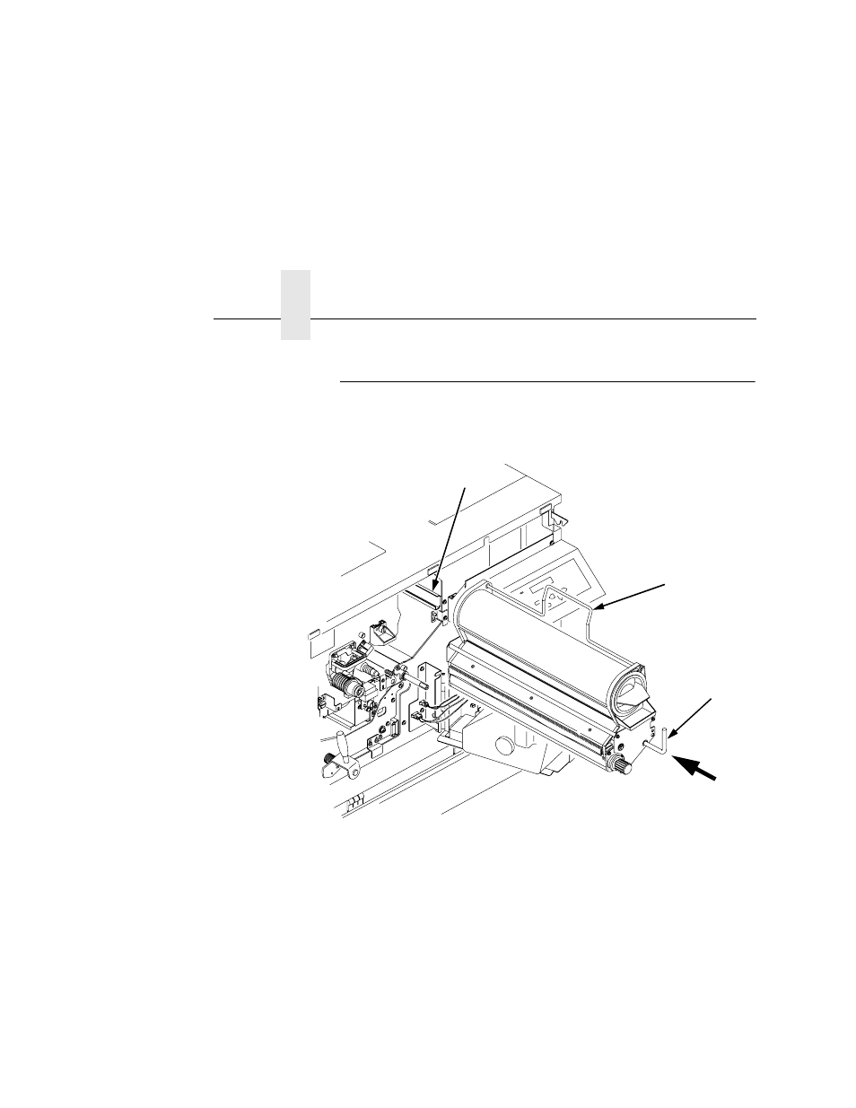 Developing unit installation, Caution, 1) guide rail | 2) hanger, 3) lever, Chapter 4 | Printronix L5035 User Manual | Page 140 / 278