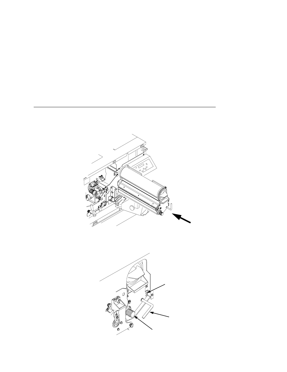 1) positioning pin, 2) lever, 3) developing roller knob | Printronix L5035 User Manual | Page 141 / 278
