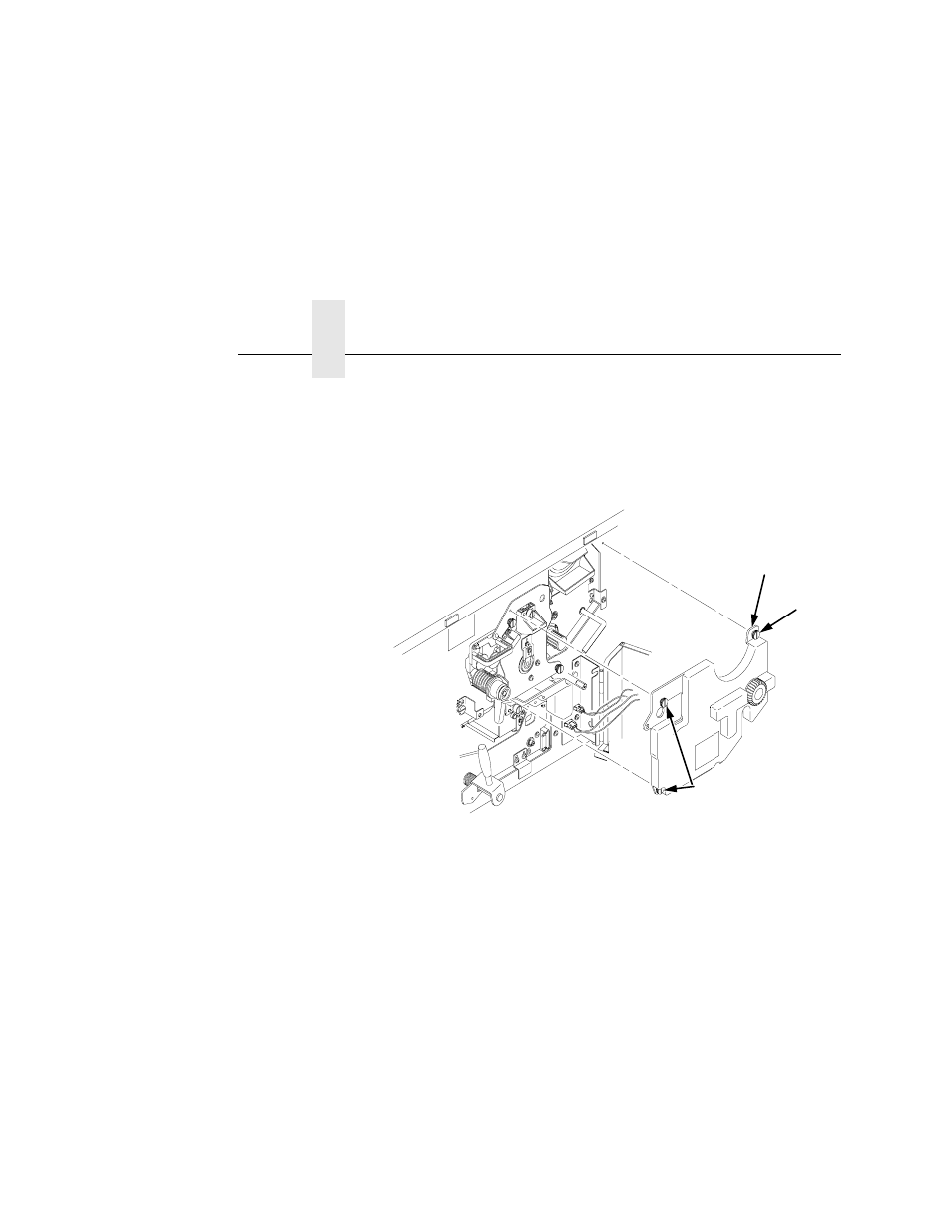 1) upper inner cover, 2) thumbscrews (3), Close the printer front cover | Chapter 4 | Printronix L5035 User Manual | Page 142 / 278