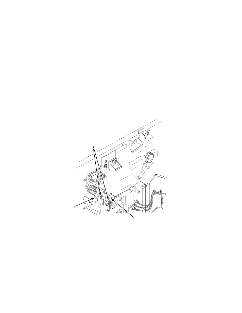 1) thumbscrews, 2) transfer/separator charger, 3) precharger | Place the chargers on a flat, clean work surface | Printronix L5035 User Manual | Page 177 / 278