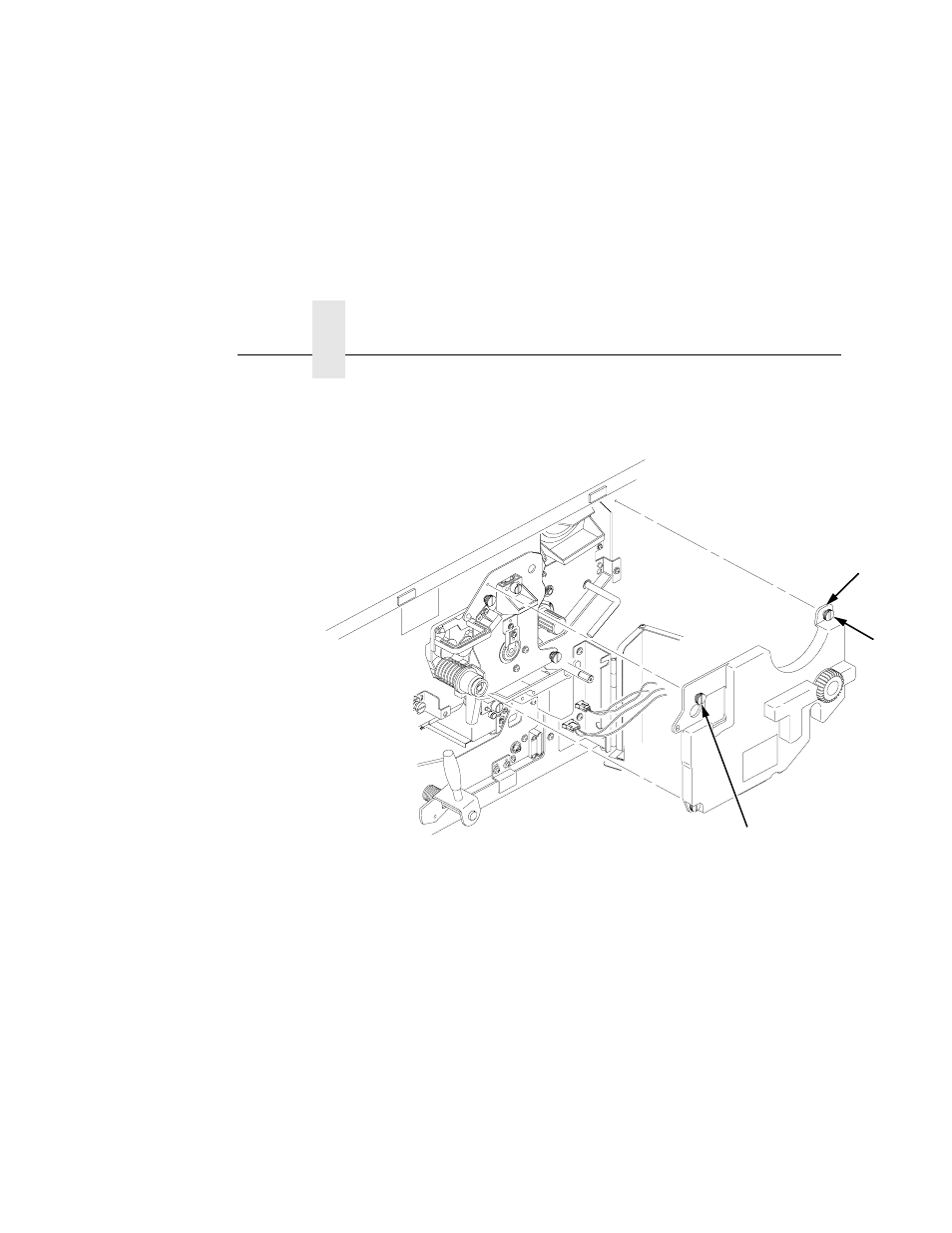 1) upper inner cover, 2) thumbscrews (3), Chapter 5 | Printronix L5035 User Manual | Page 190 / 278