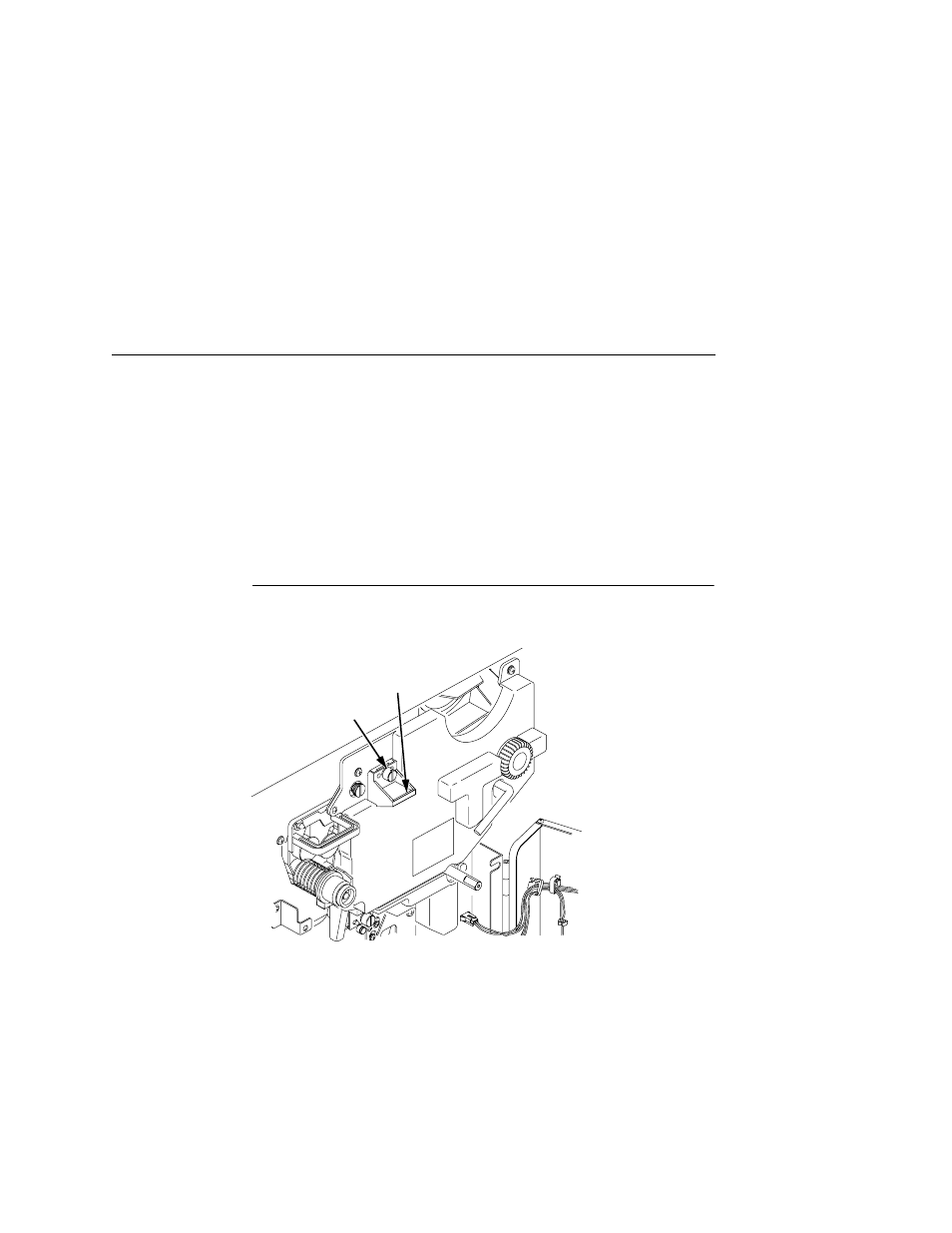 Remove the drum auxiliary rod from the drum shaft, Wipe the drum shaft clean with a cloth, Selfoc lens® (led print head) | 1) thumbscrew, 2) main charger, Caution, Selfoc lens, Led print head) | Printronix L5035 User Manual | Page 195 / 278