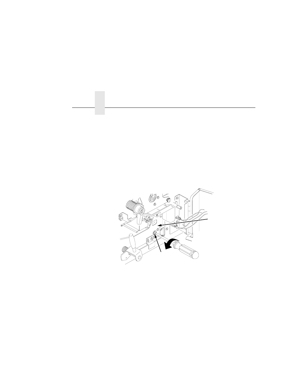 Caution, 1) transfer charger, 2) transfer elevator drive shaft | Chapter 6 | Printronix L5035 User Manual | Page 200 / 278