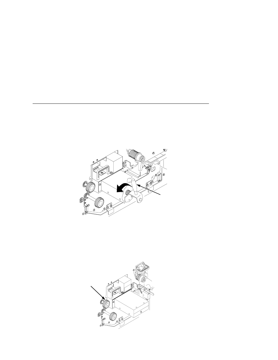 Caution, 1) green lever, Check to see if any paper is jammed | 1) knob c | Printronix L5035 User Manual | Page 201 / 278