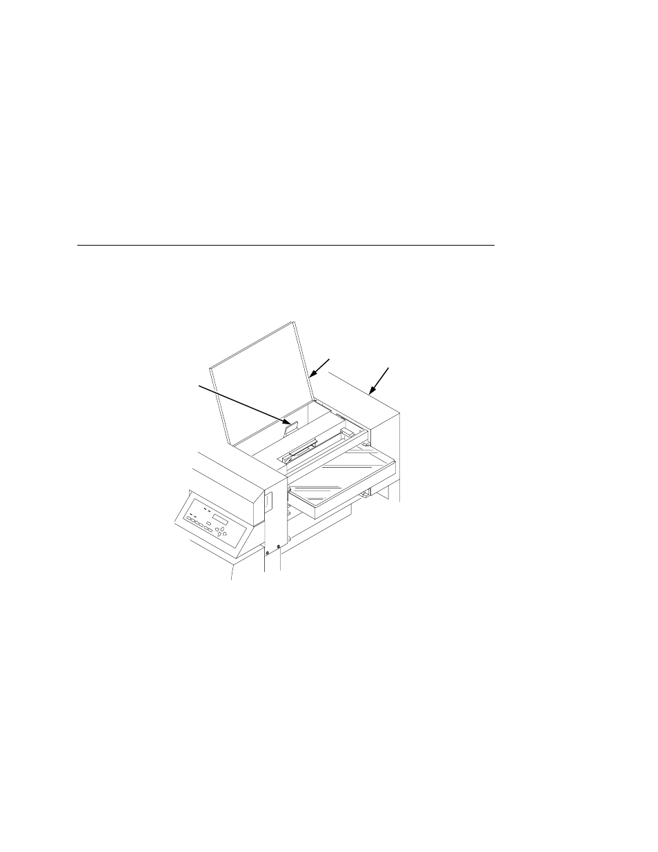 1) lid, 2) top cover, 3) green lever | Printronix L5035 User Manual | Page 205 / 278