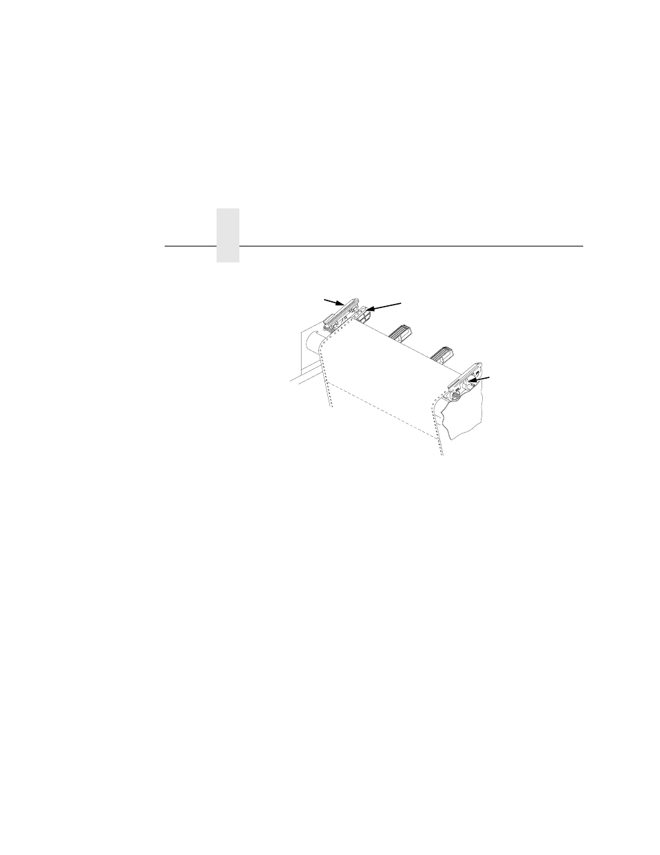 1) tractor pins, 2) tractor lock, 3) tractor gate | Important, Close the left tractor gate, Chapter 2 | Printronix L5035 User Manual | Page 32 / 278