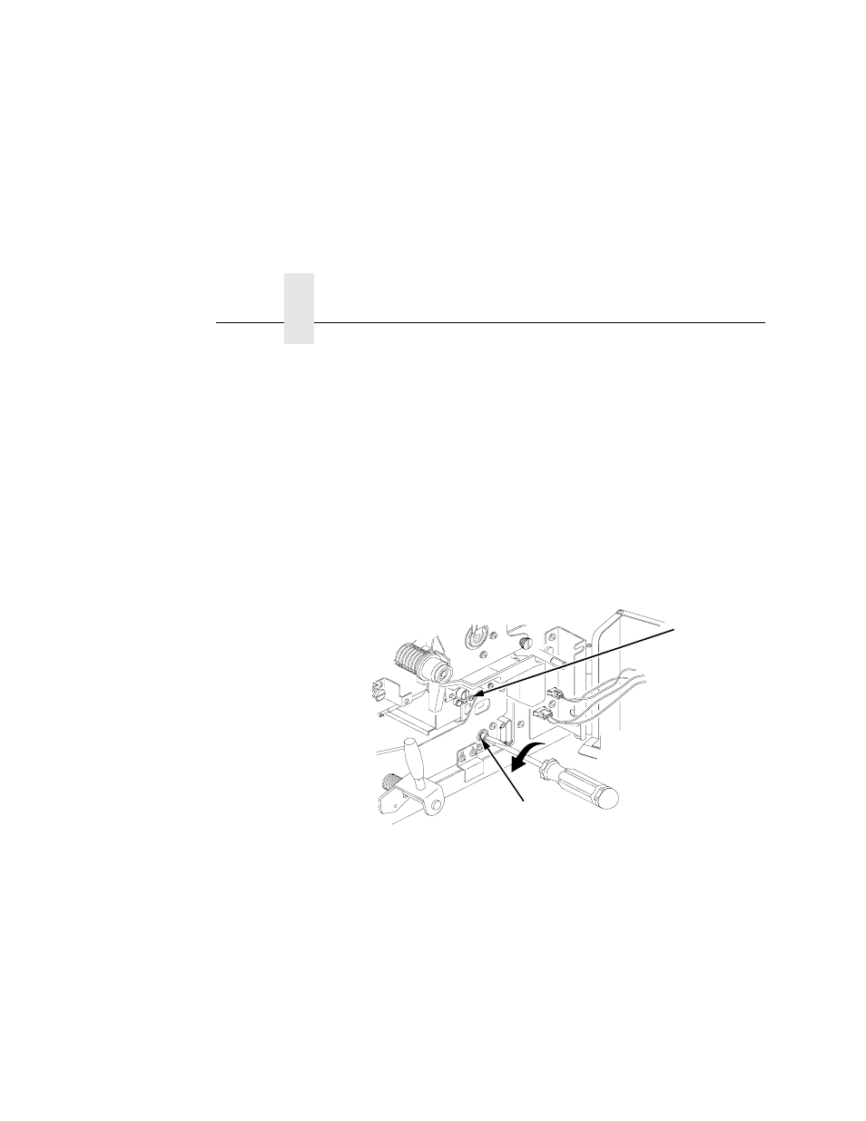 Caution, 1) transfer charger, 2) transfer elevator drive shaft | Chapter 4 | Printronix L5535 User Manual | Page 100 / 180