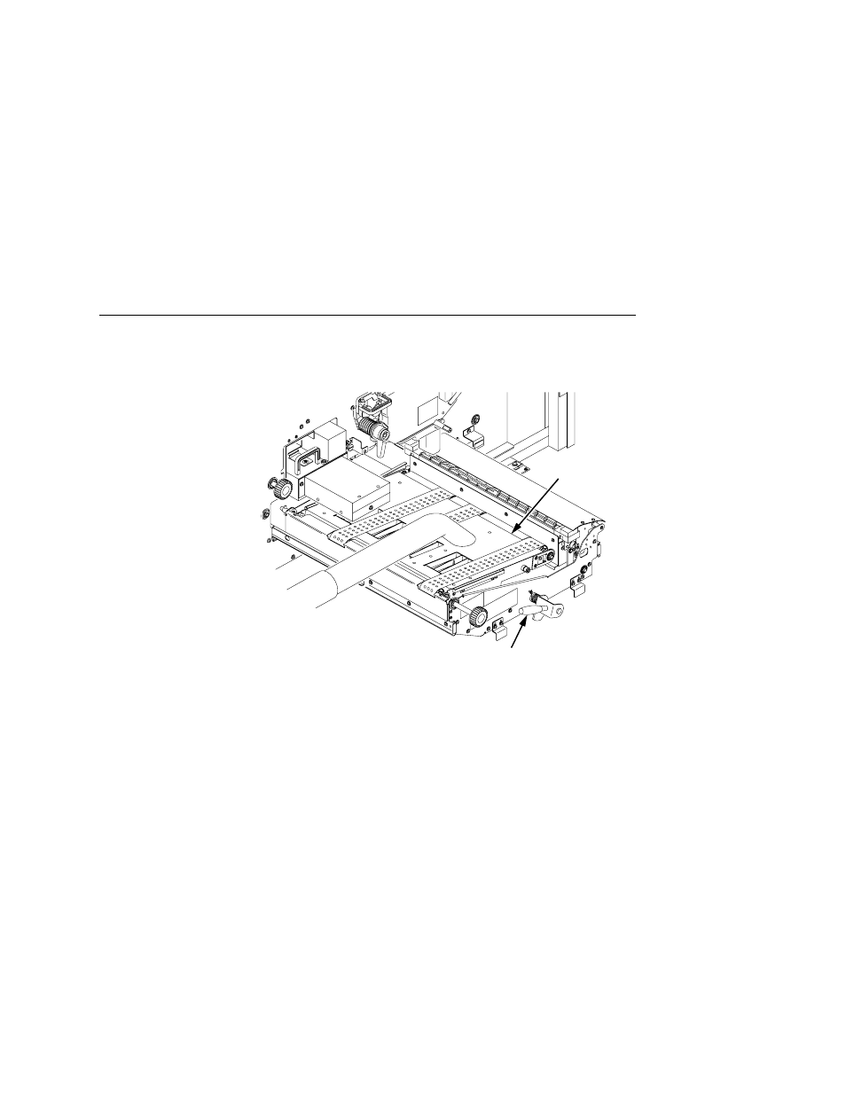 1) transport unit, 2) green lever, Pull the transport unit toward you until it stops | Printronix L5535 User Manual | Page 101 / 180