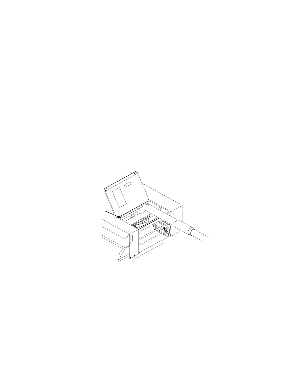 Open the lid on the top cover, 1) paper guide | Printronix L5535 User Manual | Page 103 / 180