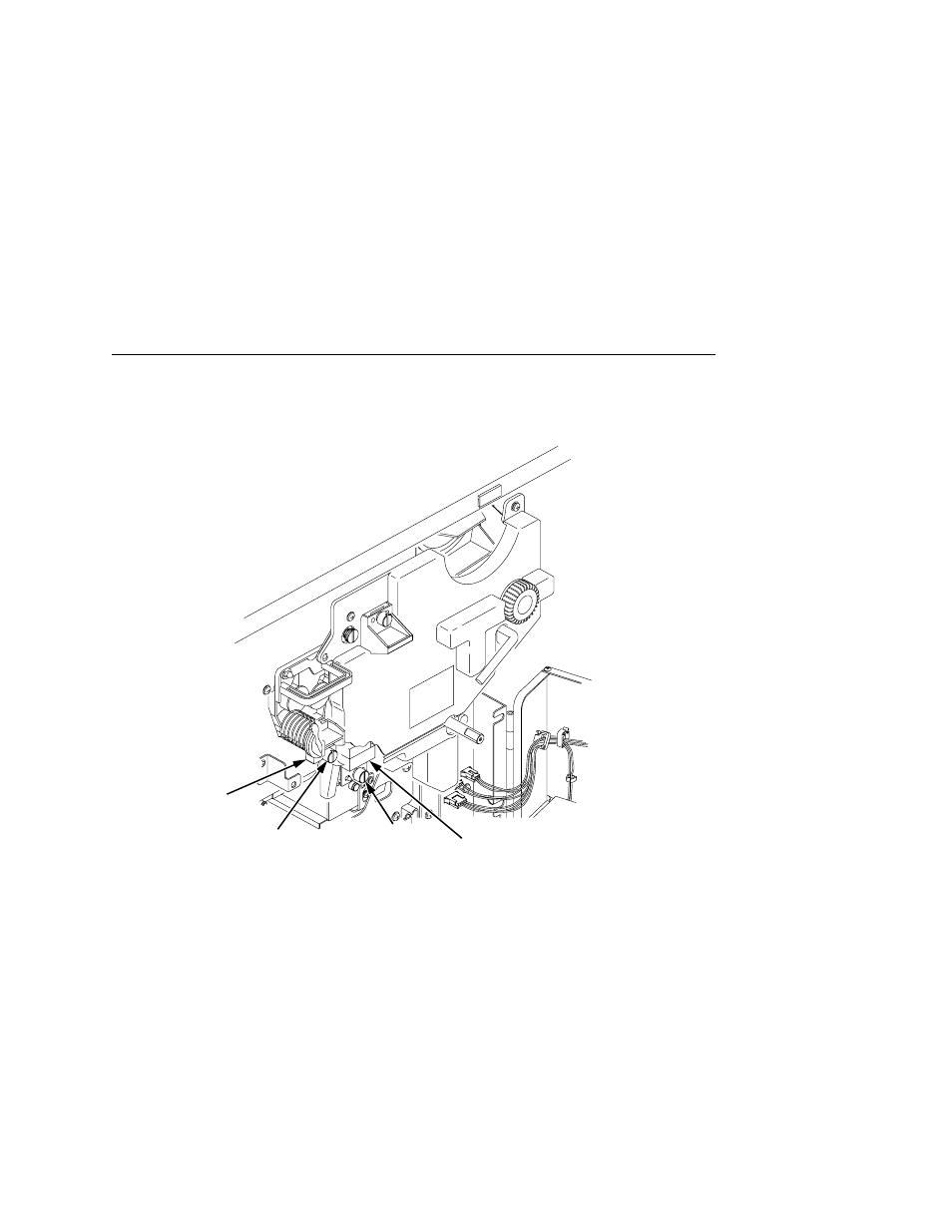 1) transfer/separator charger, 2) thumbscrews, 3) precharger | Place the chargers on a flat, clean work surface | Printronix L5535 User Manual | Page 109 / 180