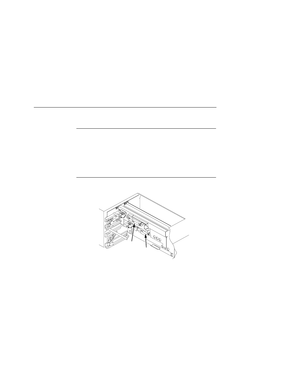 Cleaning the cut sheet option rollers, Turn the power switch off, Pickup rollers | 1) lower pickup roller unit, 2) upper pickup roller unit | Printronix L5535 User Manual | Page 115 / 180