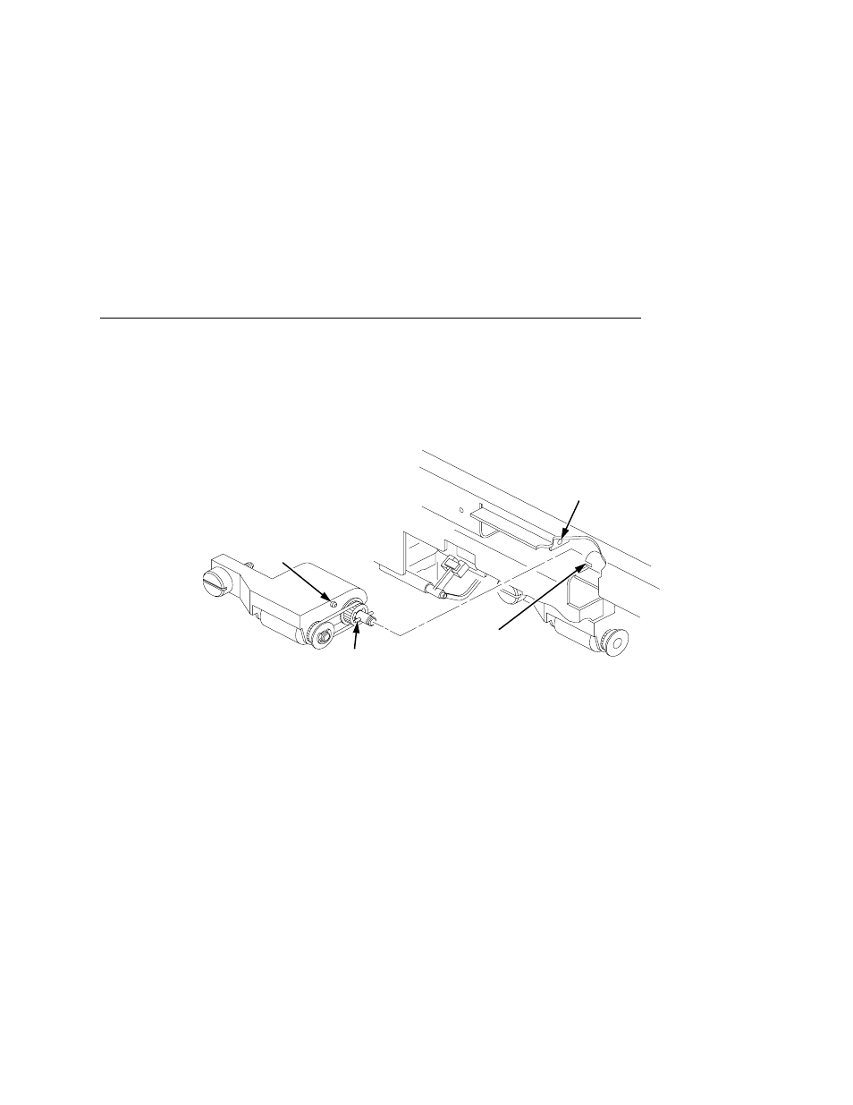 Install the upper and lower pickup roller units, B. tighten the green thumbscrew, 1) alignment pin | 2) hole in the frame, 3) coupling, 4) shaft pin | Printronix L5535 User Manual | Page 117 / 180