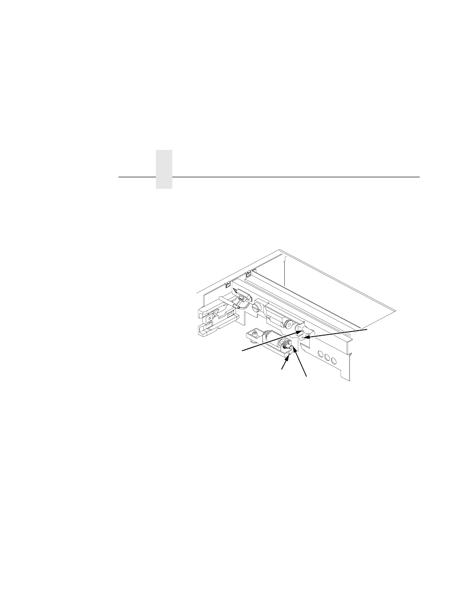 Install the upper and lower reverse roller units, B. tighten the green thumbscrew, 1) coupling | 2) hole in the frame, 3) shaft pin, 4) alignment pin, Chapter 4 | Printronix L5535 User Manual | Page 120 / 180