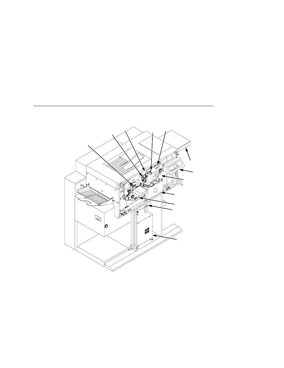 1) fuser unit, 2) cleaning unit, 3) discharge led (not visible) | 4) main charger, 5) toner cartridge, 6) optional cut sheet paper input cassette, 7) control panel, 8) developing unit, 9) waste toner recovery unit, 10) transport unit | Printronix L5535 User Manual | Page 23 / 180