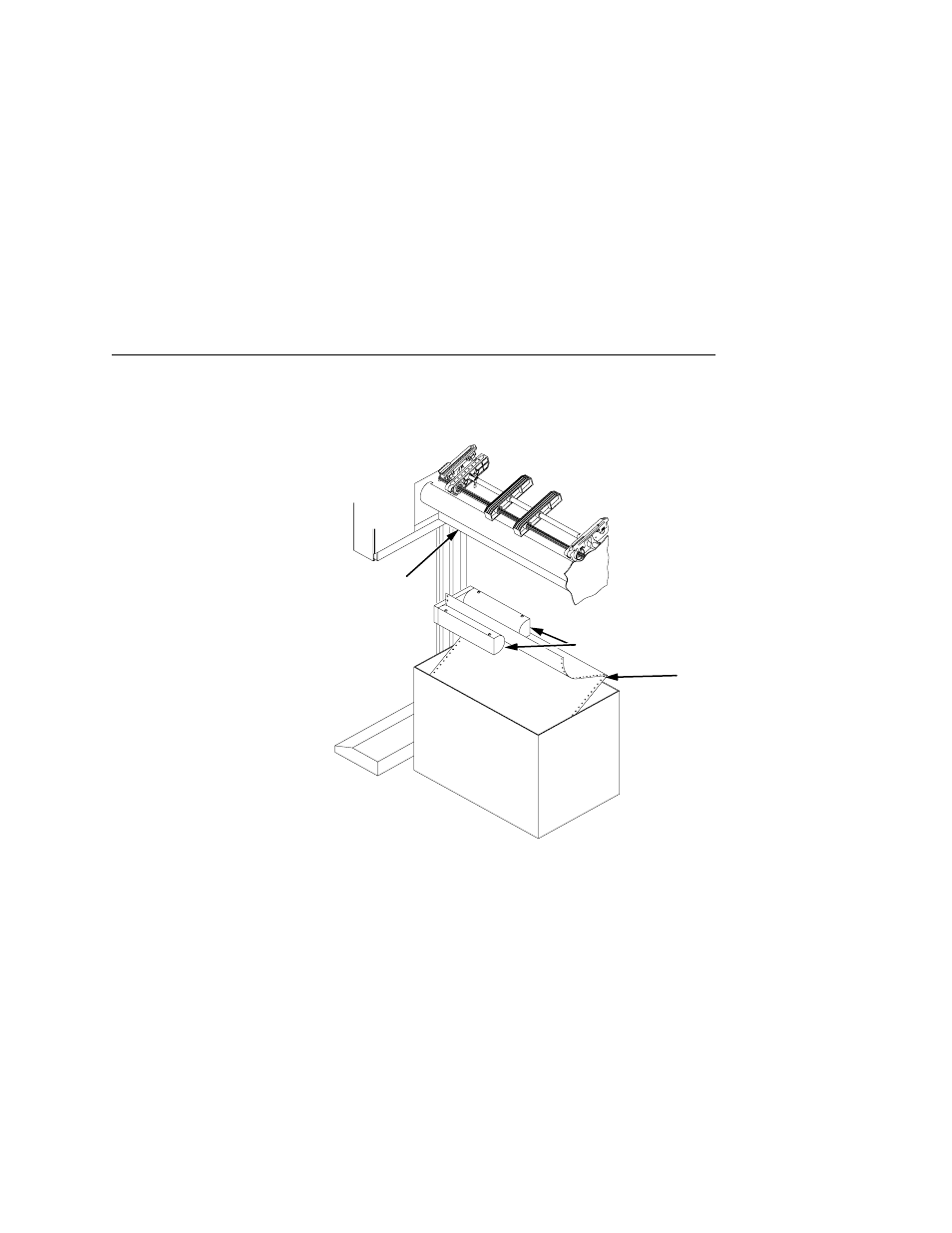 1) tractor unit, 2) lower paper guides, 3) first paper fold is toward printer | Important, Close the left tractor gate | Printronix L5535 User Manual | Page 29 / 180