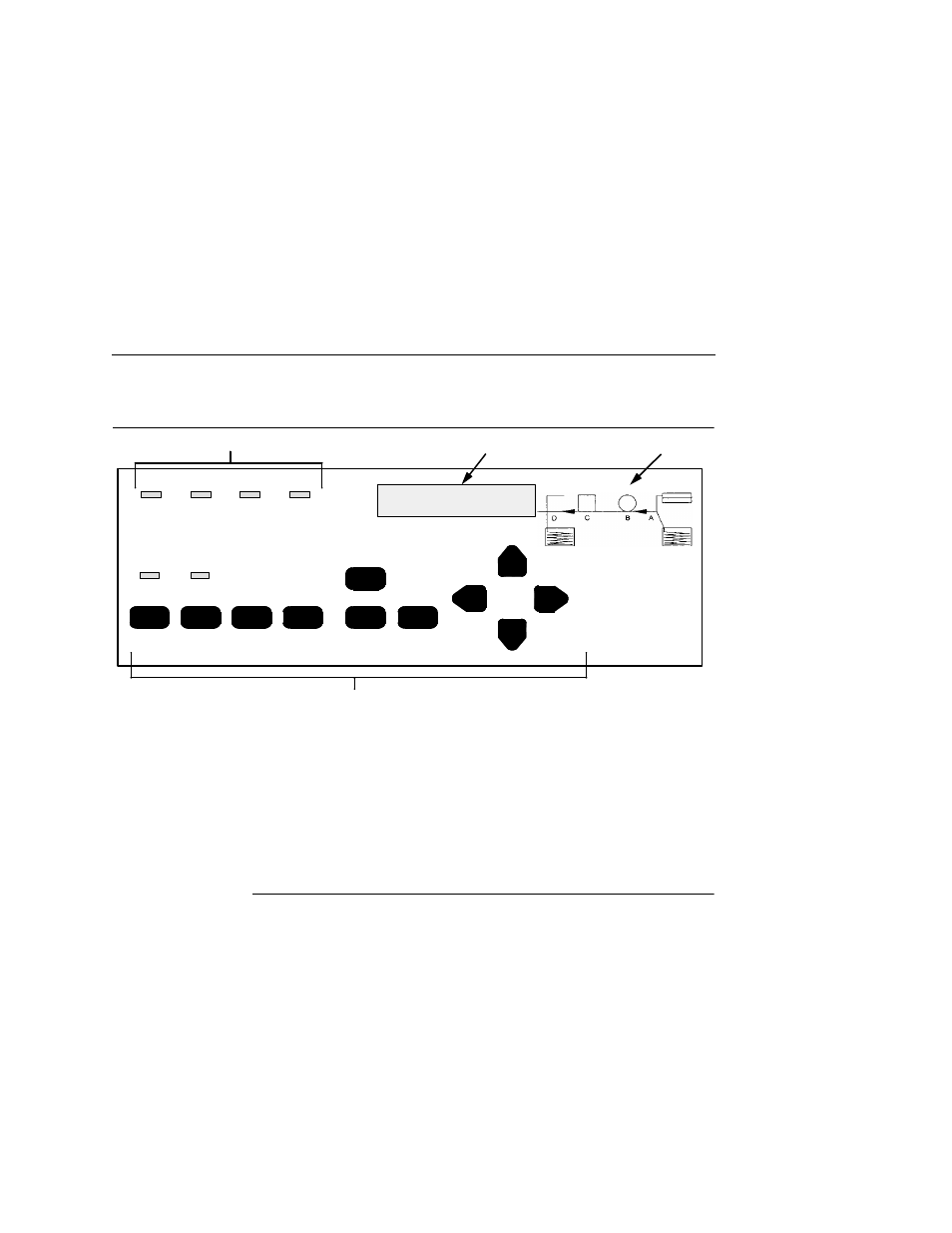 Using the control pane l, 1) status indicators, 2) liquid crystal display (lcd) | 3) paper path diagram, 4) function keys, Figure 5 . control panel, Liquid crystal display (lcd), Status indicators, Line sync, Using the control panel | Printronix L5535 User Manual | Page 45 / 180