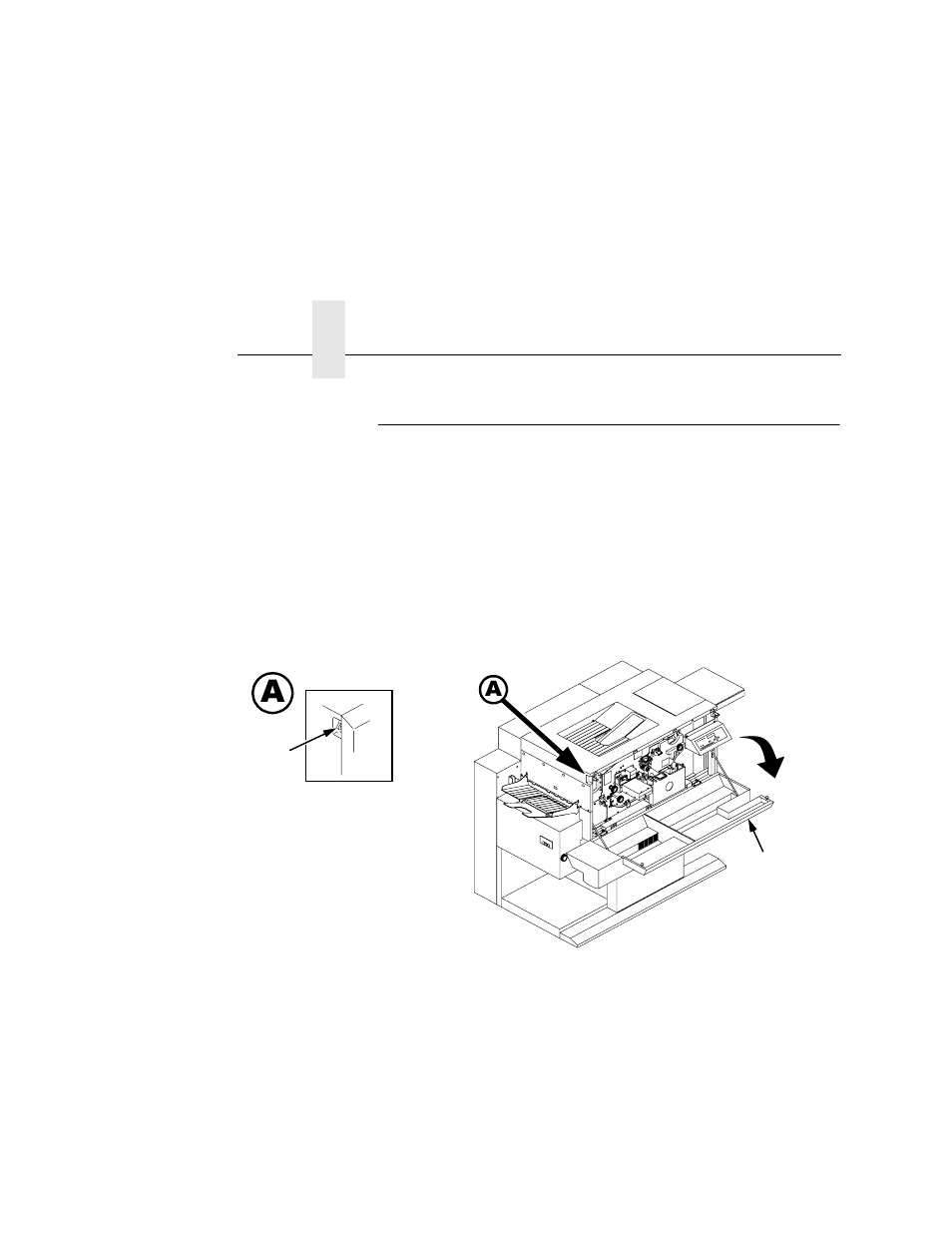 Replacing the toner cartridge, 1) open/close button, 2) front cover | Printronix L5535 User Manual | Page 52 / 180