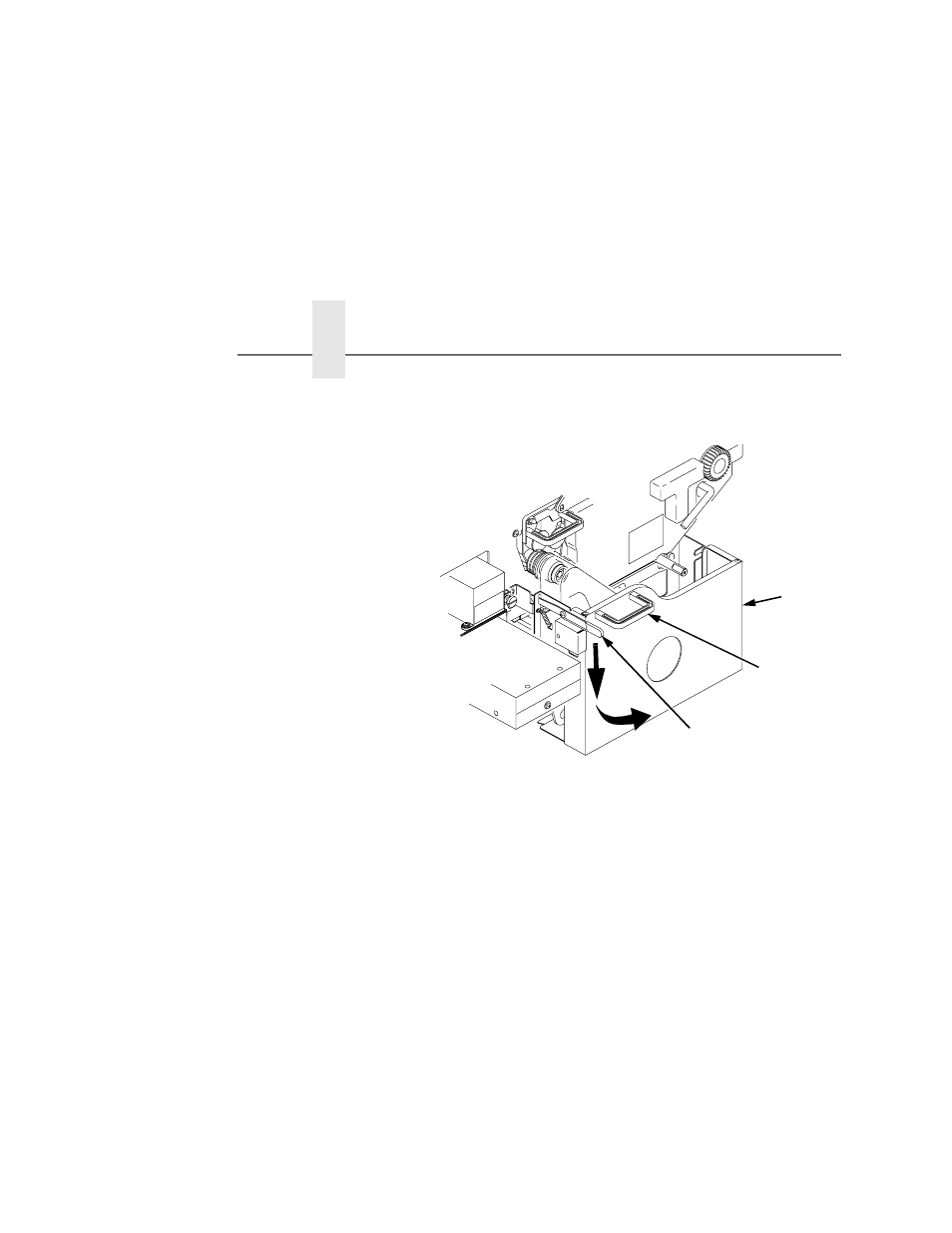 1) waste toner recovery unit, 2) green handle, 3) opening lever | Chapter 3 | Printronix L5535 User Manual | Page 58 / 180