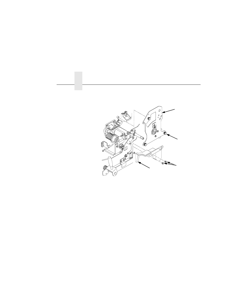 1) drum plate, 2) thumbscrews (3), 3) screws (2) | 4) inner cover, Chapter 3 | Printronix L5535 User Manual | Page 64 / 180