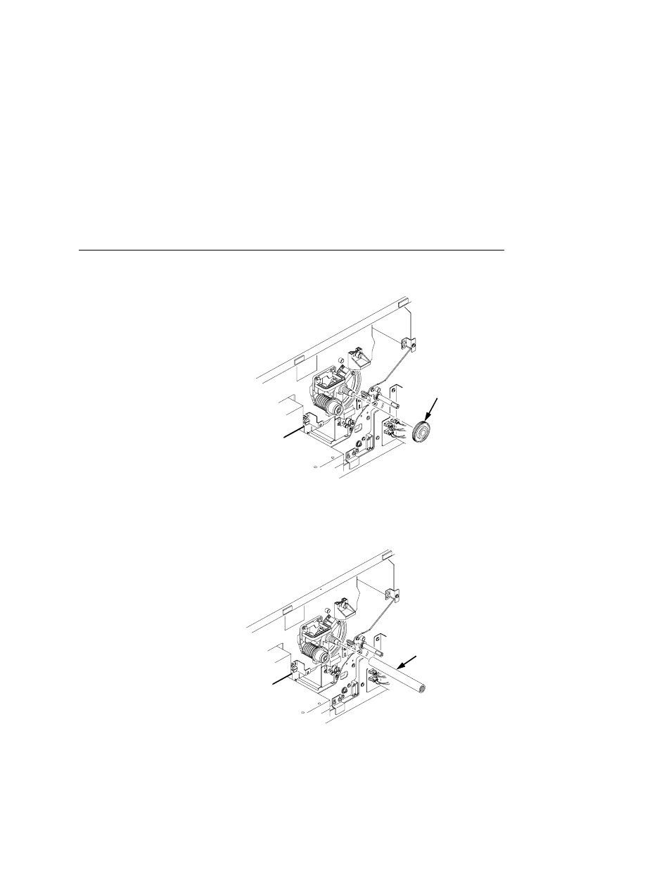 Remove the nut from the end of the drum shaft, 1) nut, Screw the drum auxiliary rod onto the drum shaft | 1) drum auxiliary rod | Printronix L5535 User Manual | Page 65 / 180