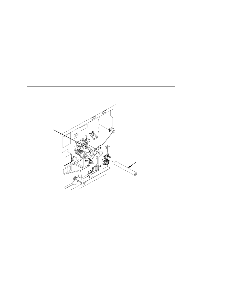 Screw the drum auxiliary rod onto the drum shaft, 1) drum auxiliary rod, 2) drum shaft | Printronix L5020 User Manual | Page 119 / 248
