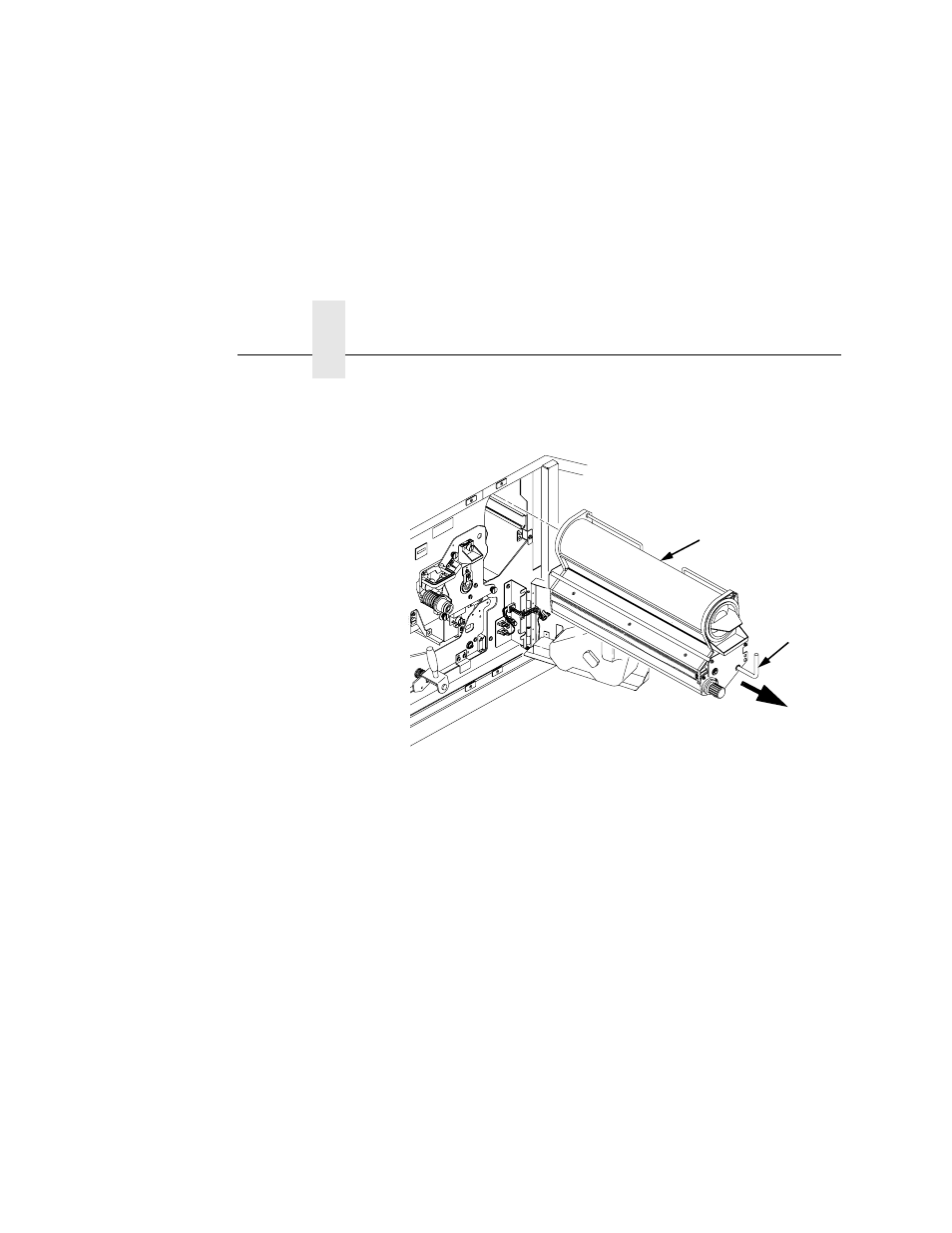 1) developing unit, 2) lever, Chapter 4 | Printronix L5020 User Manual | Page 124 / 248