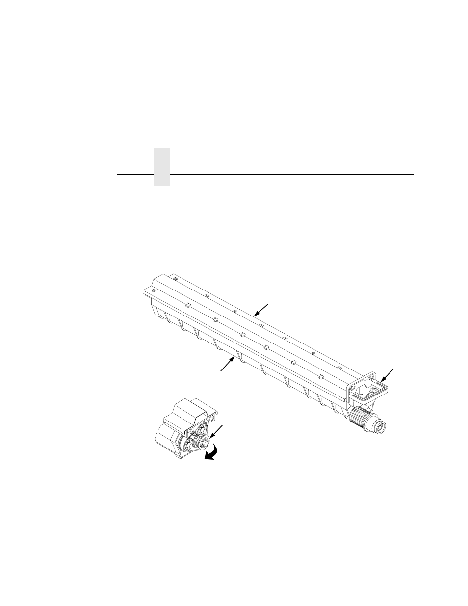 Important, Caution, 1) cleaning unit | 2) cleaning unit handle, 3) rotate shaft, 4) brush, Chapter 5 | Printronix L5020 User Manual | Page 162 / 248