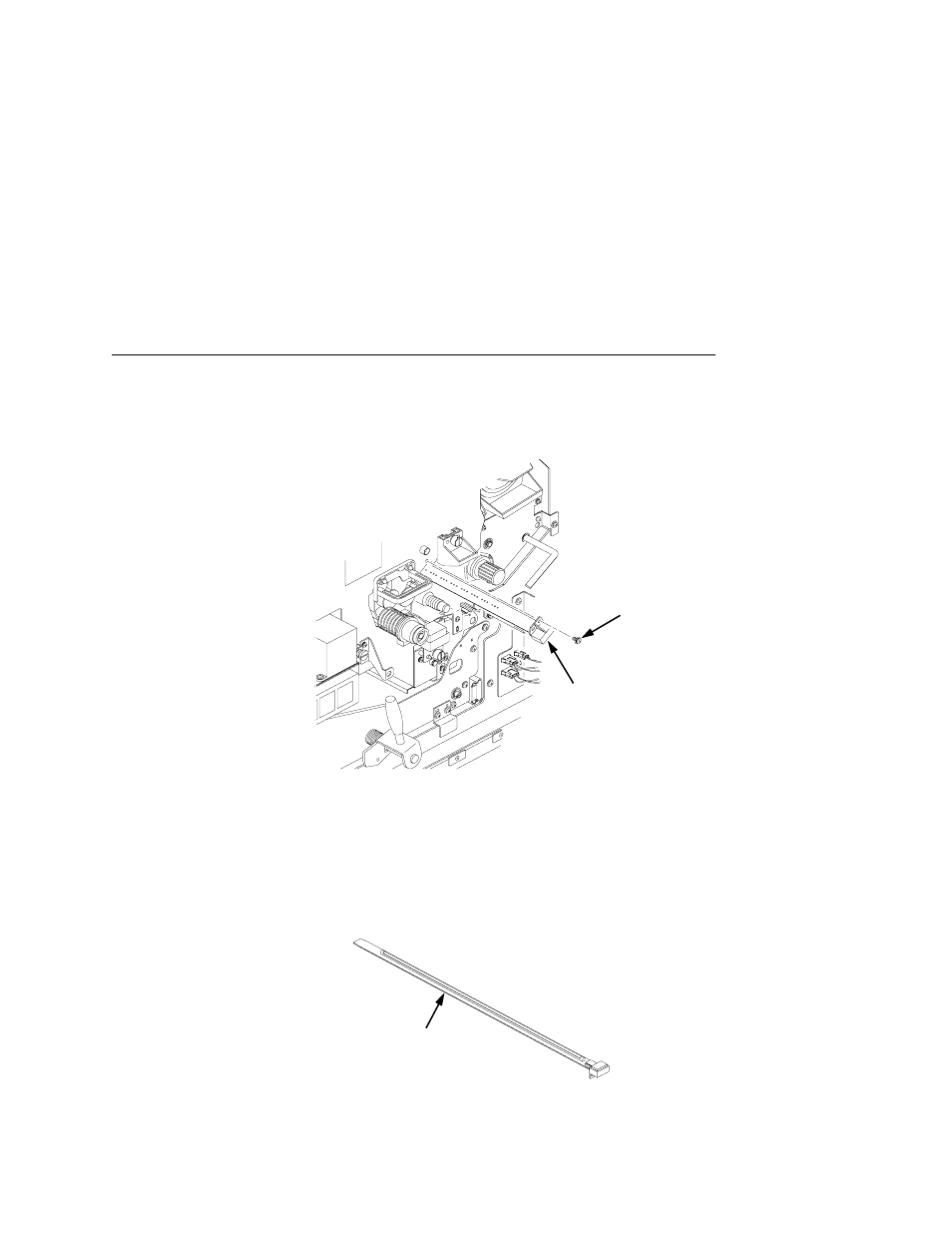 Caution, Remove the discharge led screw, 1) screw | 2) discharge led, Remove the discharge led by pulling it toward you, 1) discharge led, Install the discharge led | Printronix L5020 User Manual | Page 163 / 248