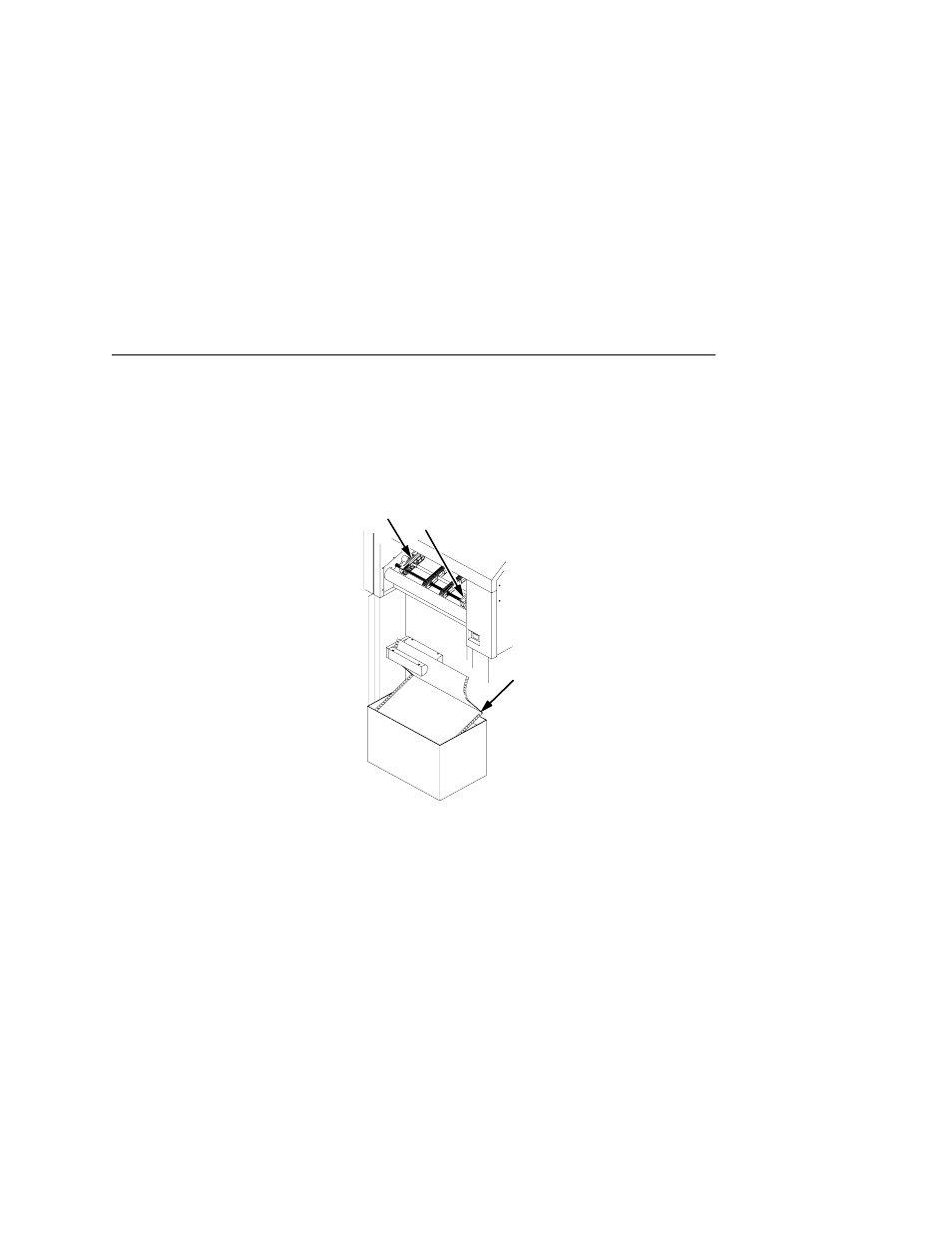 1) left tractor, 2) right tractor, 3) first paper fold is toward printer | Printronix L5020 User Manual | Page 169 / 248