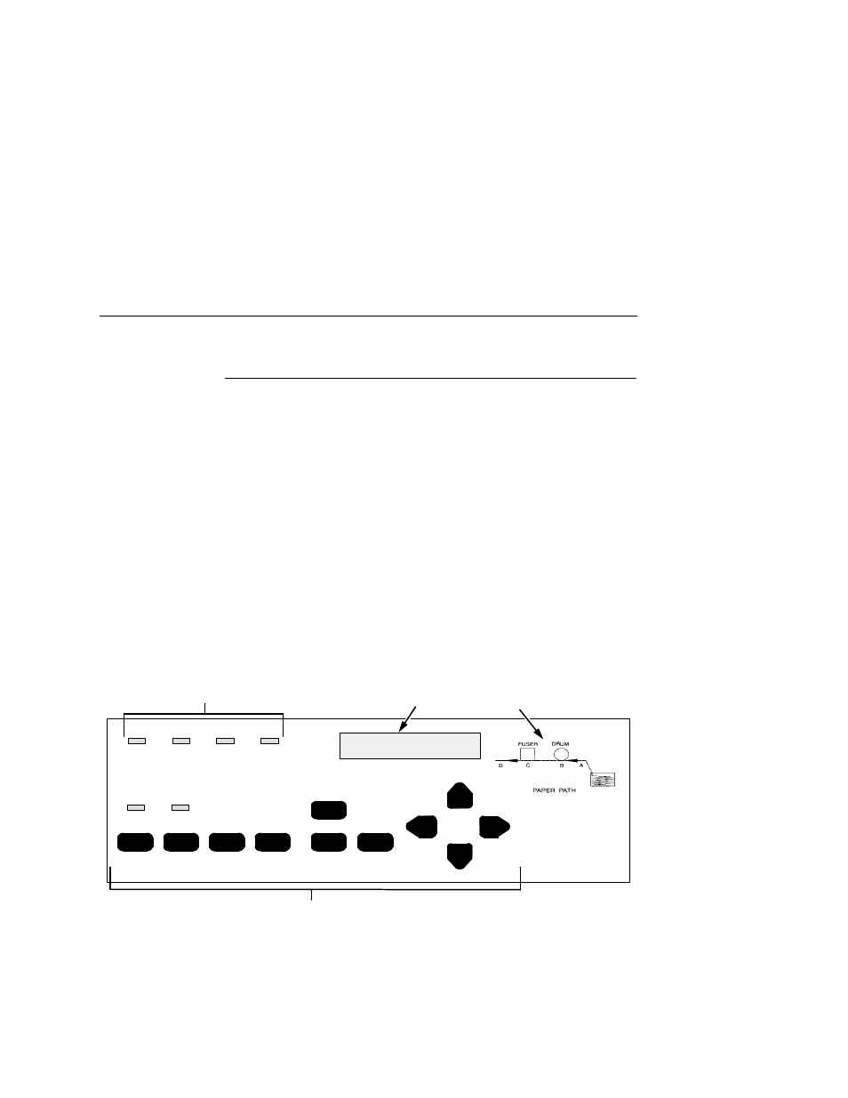 Error messages, 1) status indicators, 2) liquid crystal display (lcd) | 3) sensor positions a - d, 4) function keys, Error messages 187 | Printronix L5020 User Manual | Page 185 / 248