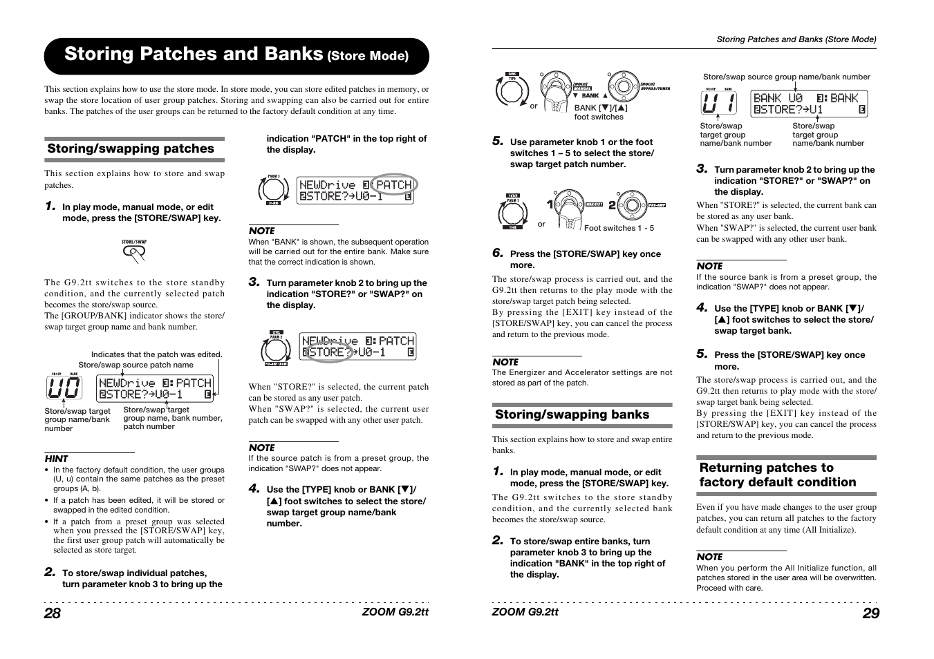 Storing patches and banks | Princeton Digital (USA) Guitar Effects Console G9.2tt2q User Manual | Page 15 / 51