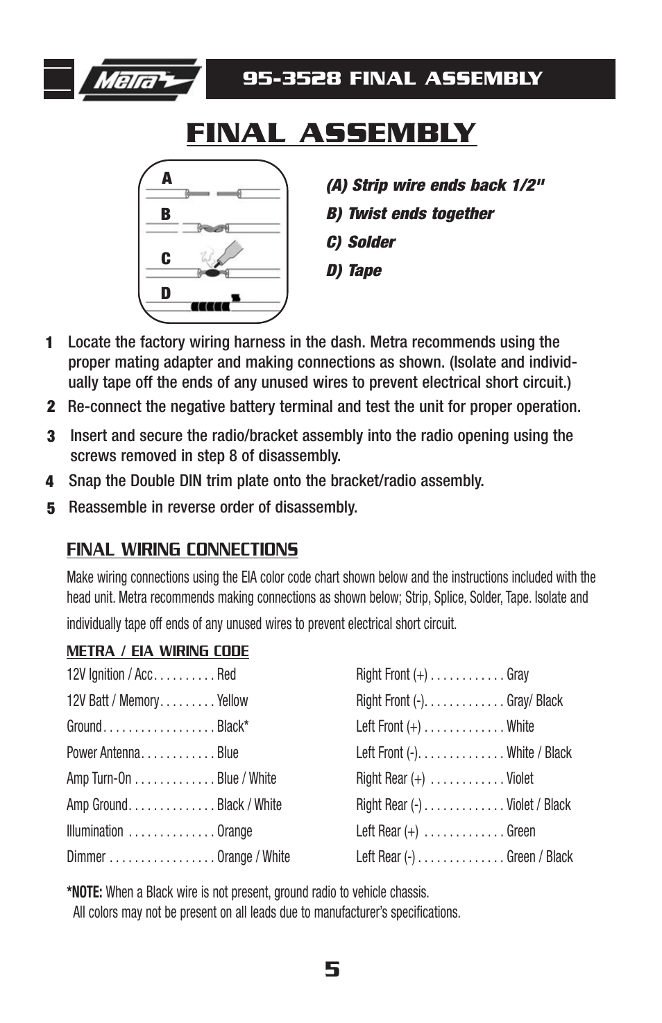 Final assembly | Pontiac 95-3528 User Manual | Page 7 / 8