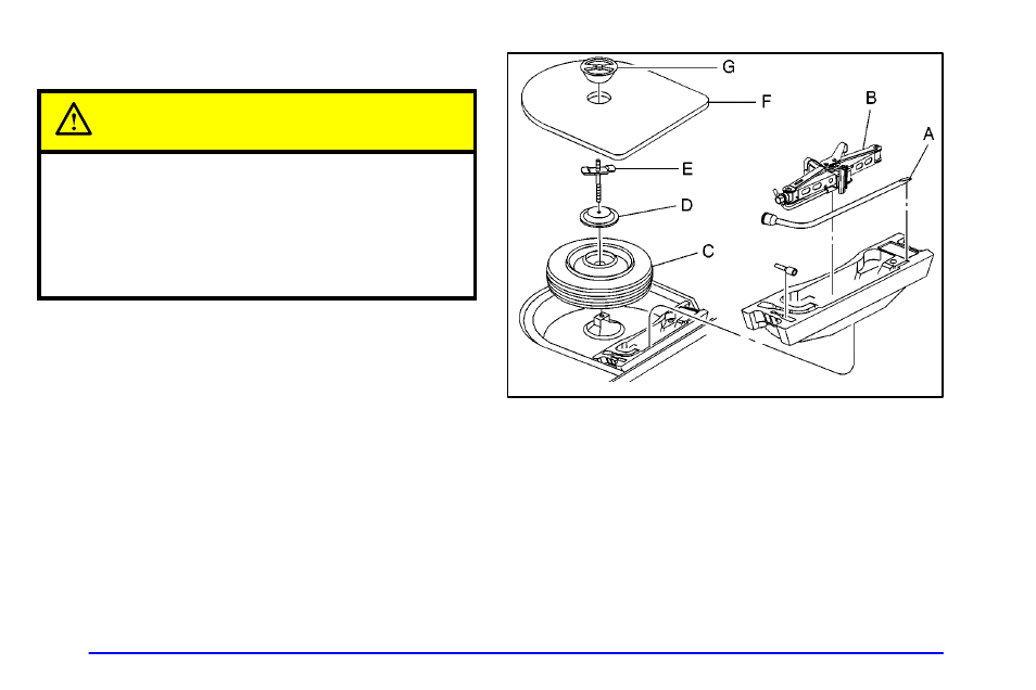 Storing the spare tire and tools, Caution | Pontiac 2002 Sunfire User Manual | Page 225 / 343