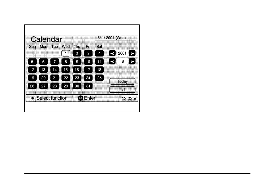 Calendar, Maintenance information | Pontiac Vibe Navigation System Supplement User Manual | Page 14 / 50