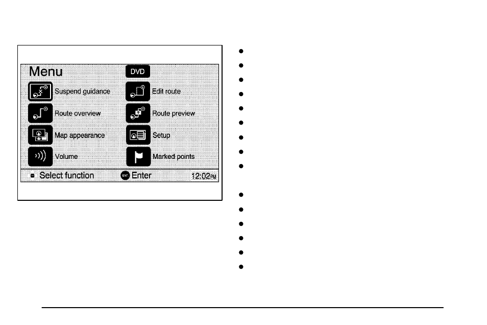 Navigation menu | Pontiac Vibe Navigation System Supplement User Manual | Page 20 / 50