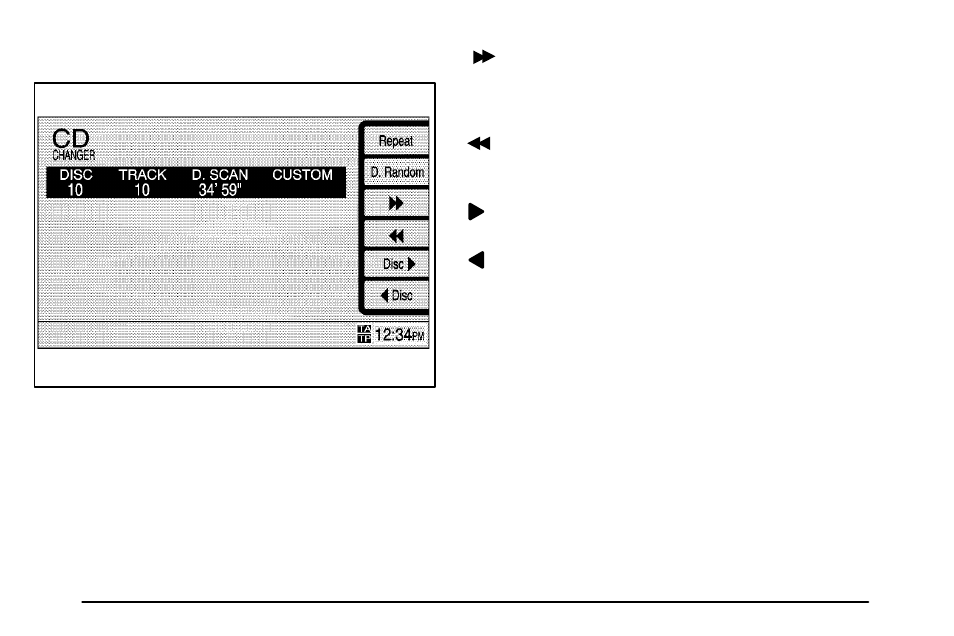 Playing a compact disc with the cd changer | Pontiac Vibe Navigation System Supplement User Manual | Page 43 / 50