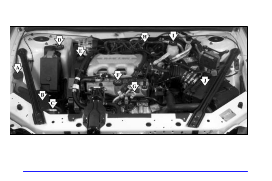 Engine compartment overview | Pontiac Grand Prix 2001 User Manual | Page 272 / 373