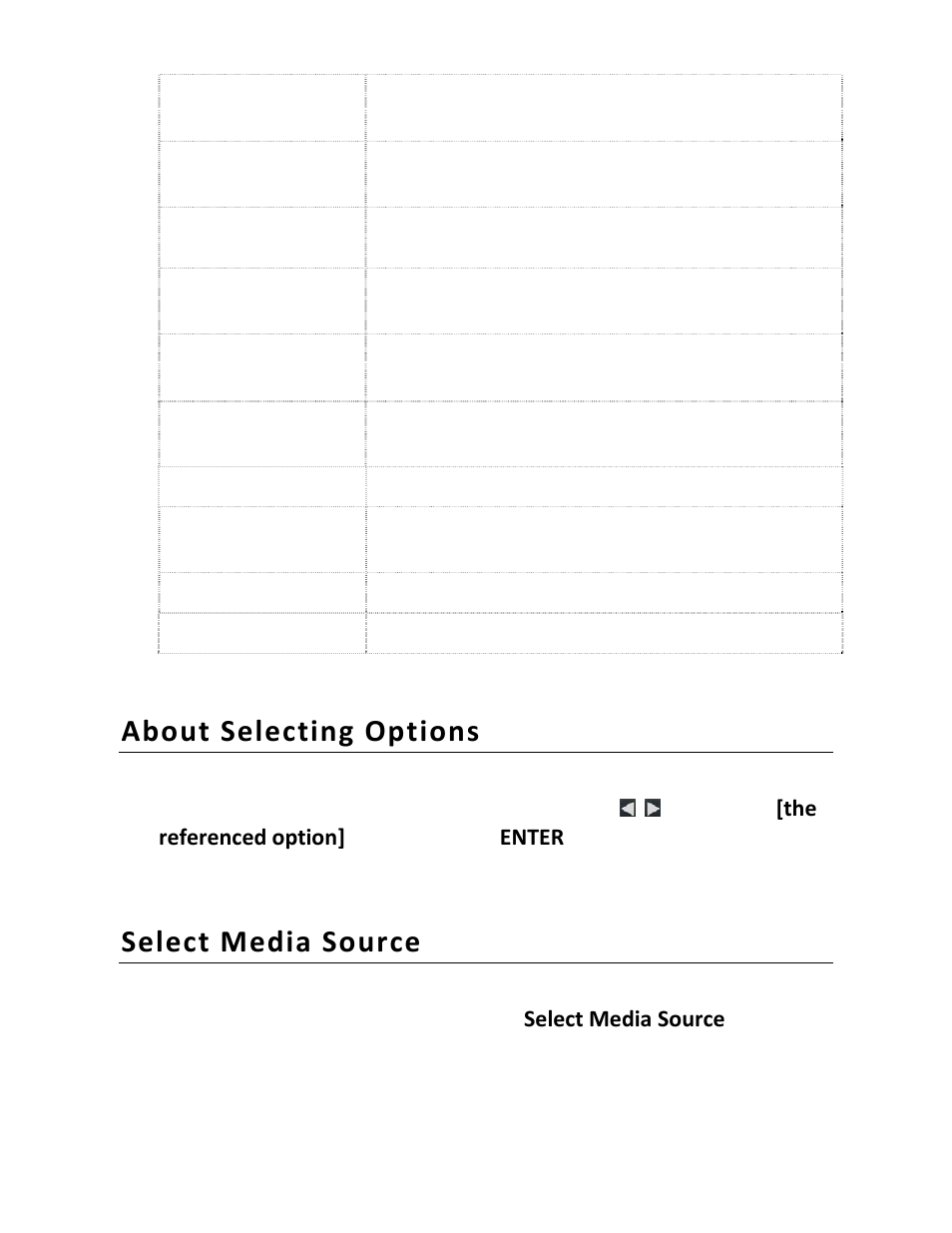 About selecting options, Select media source | Pandigital PI1002DW User Manual | Page 11 / 52