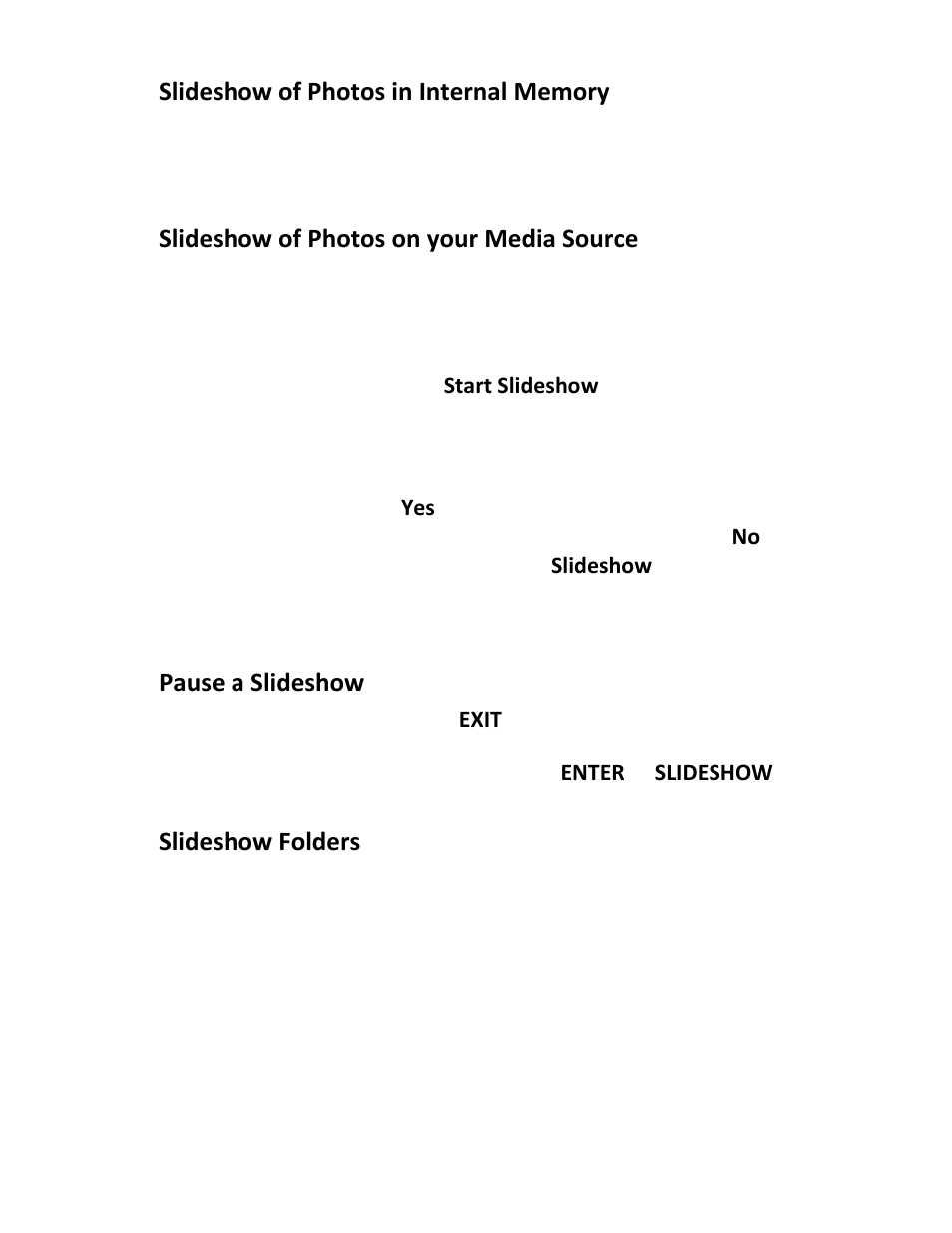 Slideshow of photos on your media source, Pause a slideshow, Slideshow folders | Pandigital PI1002DW User Manual | Page 17 / 52