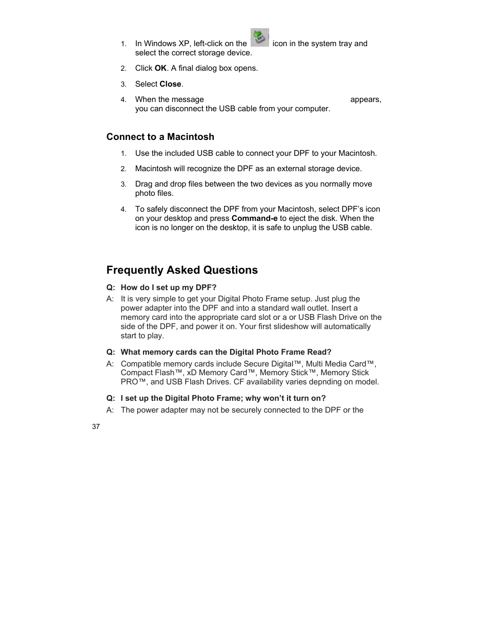 Frequently asked questions | Pandigital UGPI7000W01 User Manual | Page 37 / 42