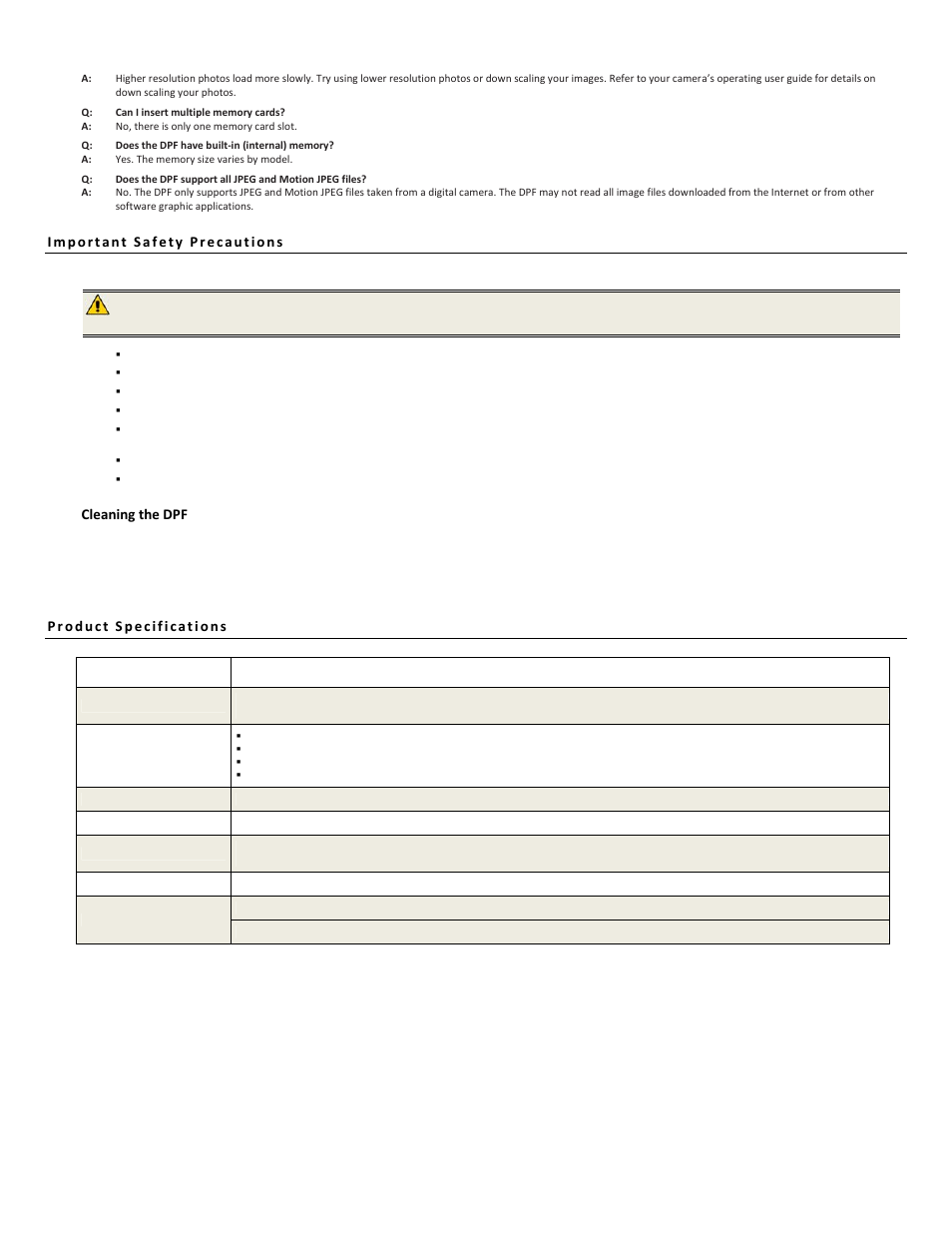 Cleaning the dpf | Pandigital PI7002AW User Manual | Page 13 / 41