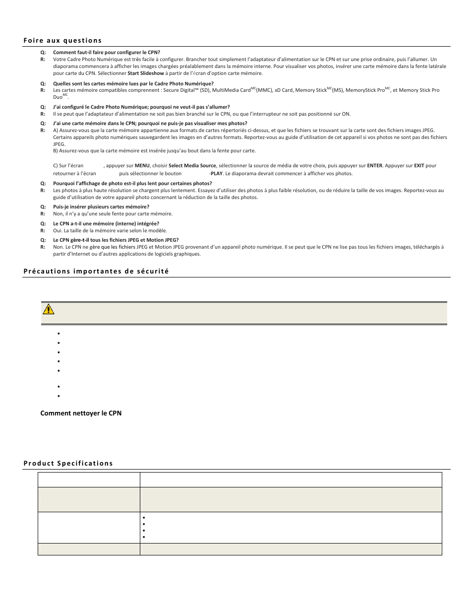 Comment nettoyer le cpn | Pandigital PI7002AW User Manual | Page 26 / 41