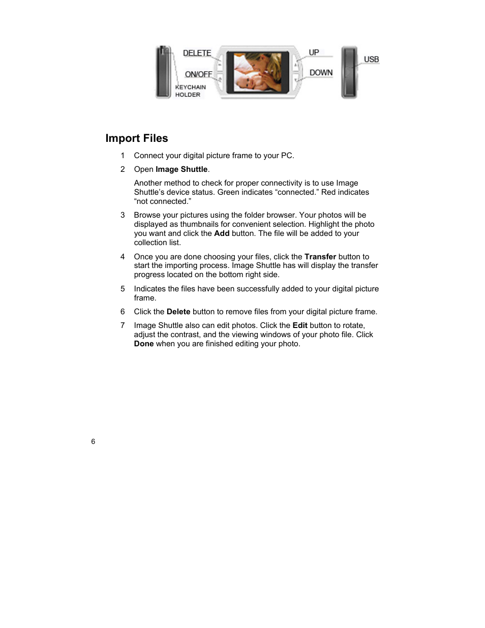 Import files | Pandigital PAN1802A User Manual | Page 6 / 10
