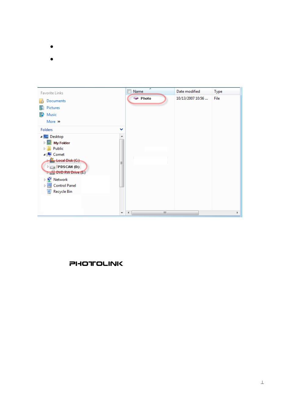 Windows explorer with microsoft vista view, For windows vista users | Pandigital PhotoLink Scanner User Manual | Page 18 / 32