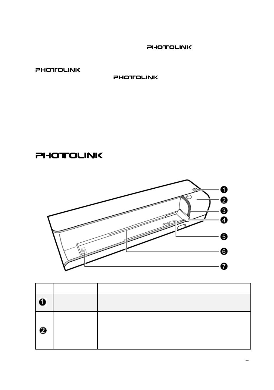 Introduction, Scanner diagram, Photolink | Front view | Pandigital PhotoLink Scanner User Manual | Page 7 / 32