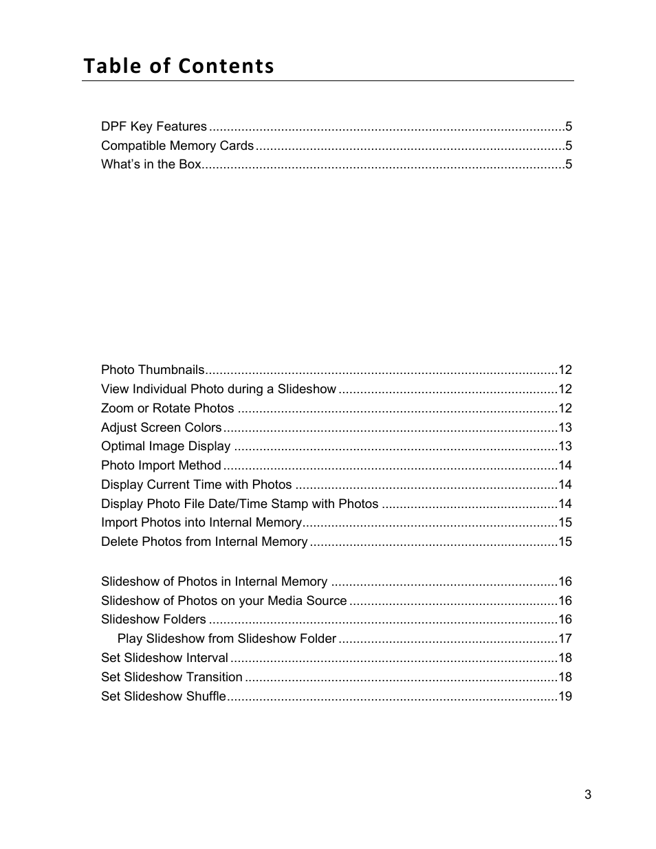 Pandigital PI9001DW User Manual | Page 3 / 30