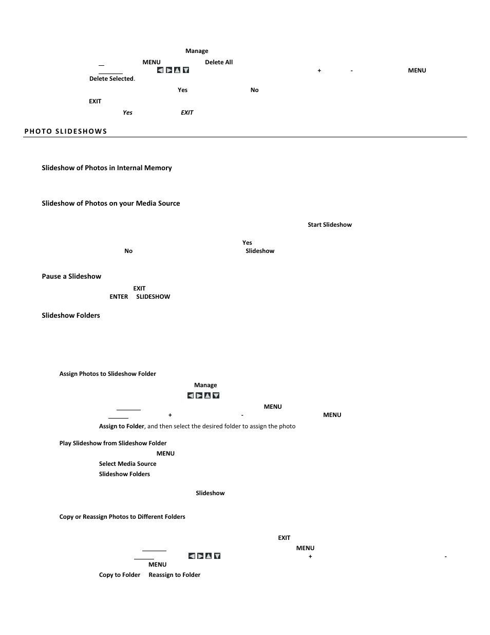 Slideshow of photos on your media source, Pause a slideshow, Slideshow folders | Pandigital PI1051DWCB User Manual | Page 10 / 67