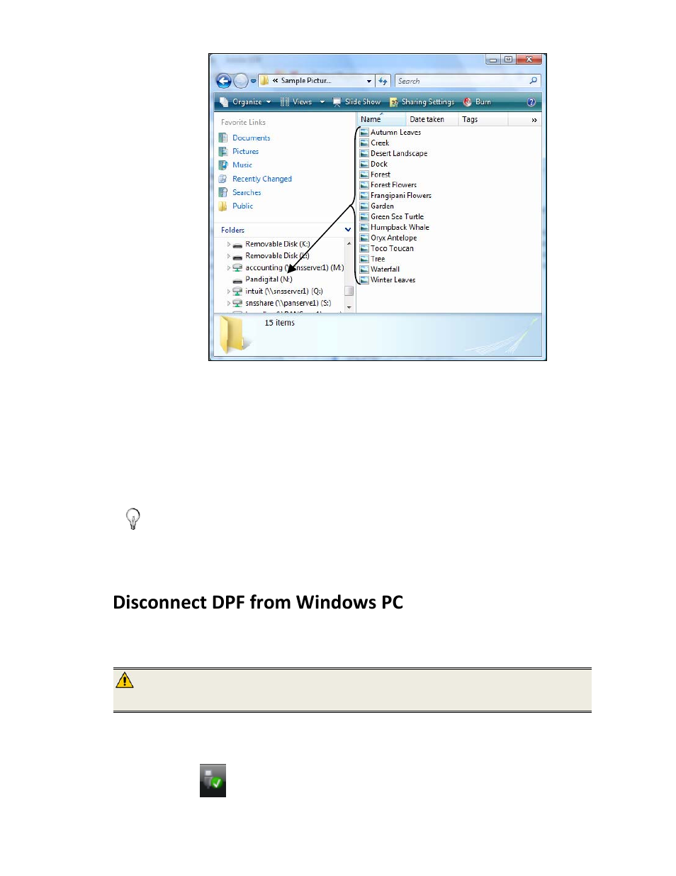 Disconnect dpf from windows pc | Pandigital PI8004W01 User Manual | Page 45 / 54