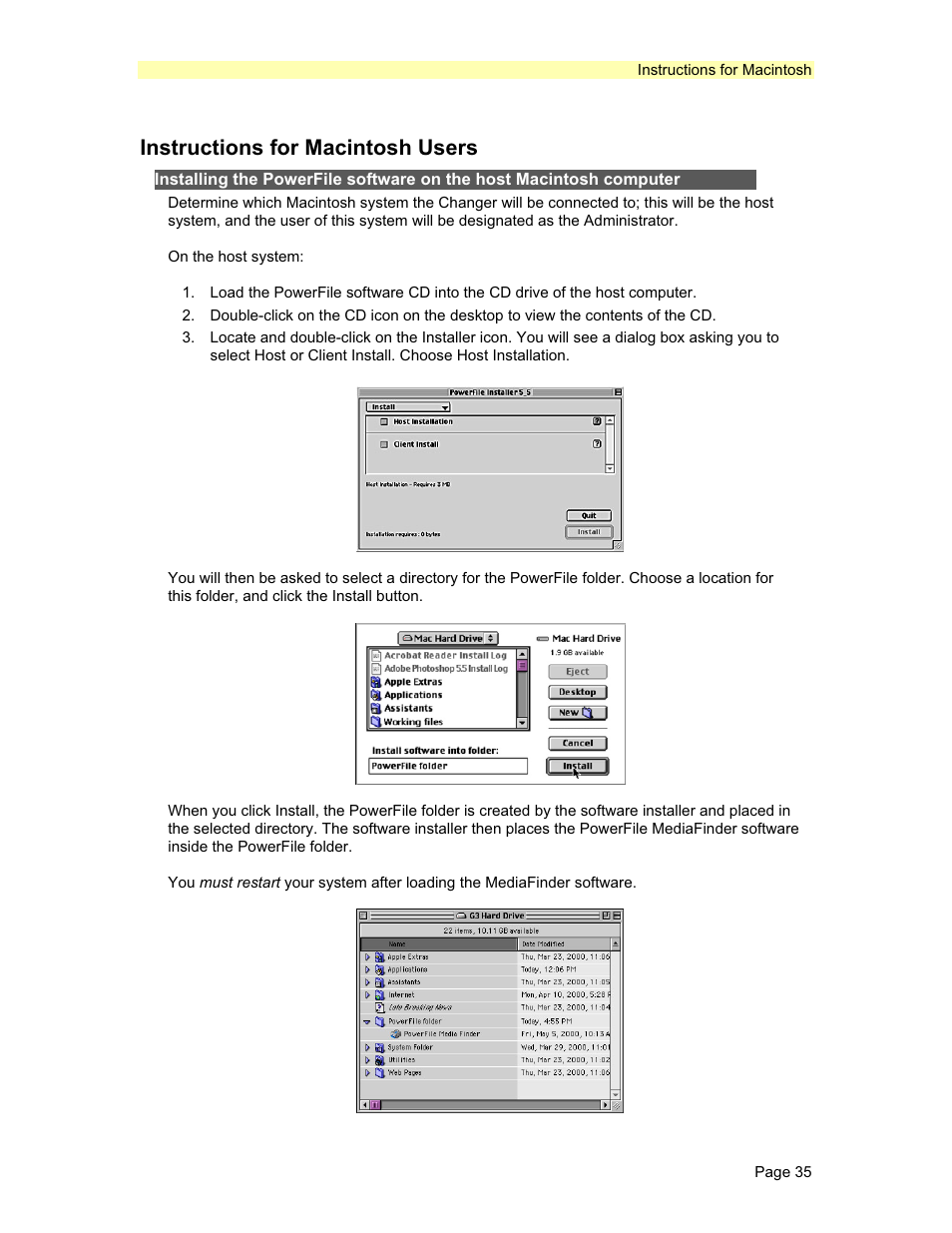 Instructions for macintosh users | PowerFile C200 Studio User Manual | Page 36 / 56