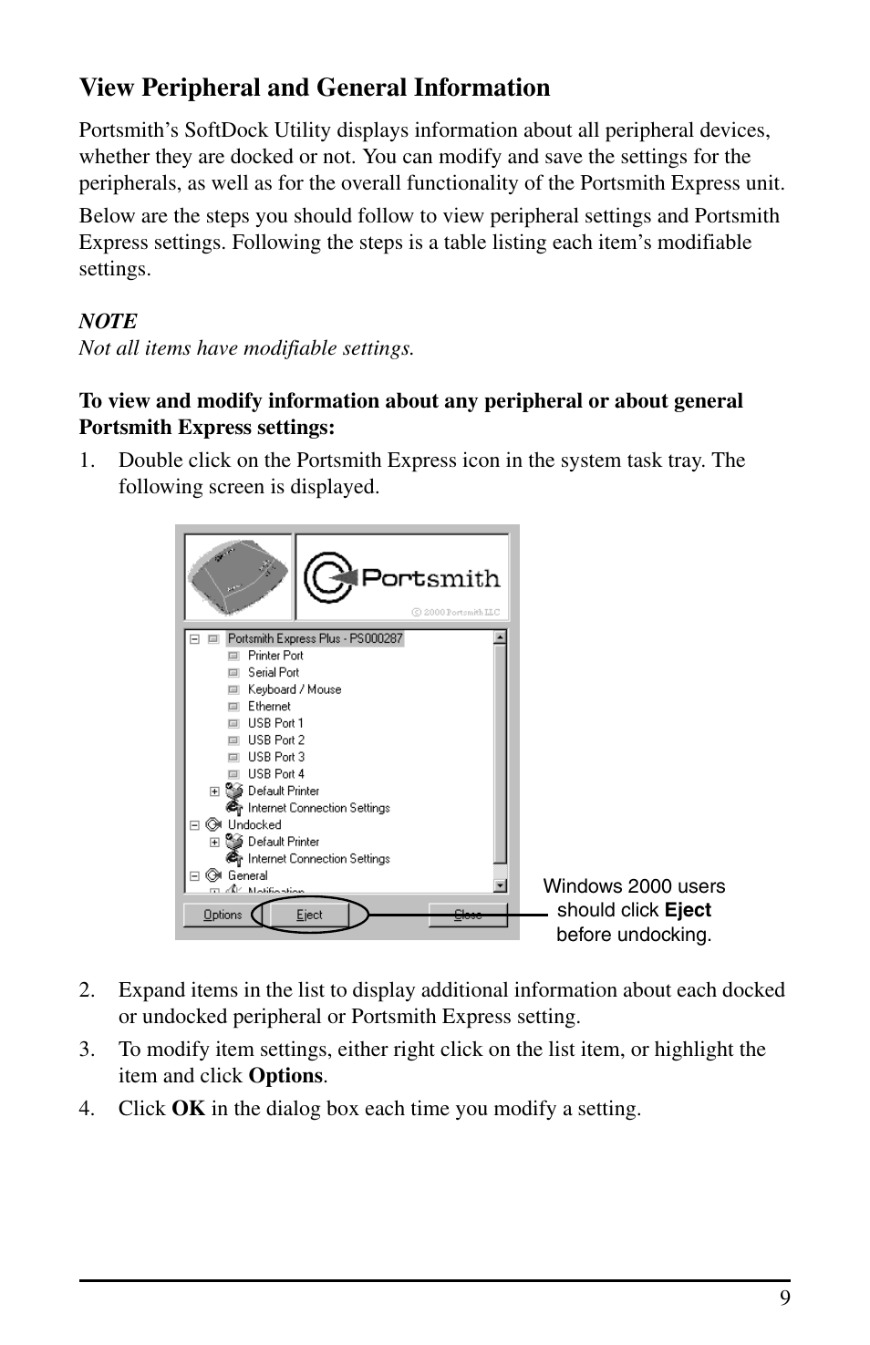 View peripheral and general information | Portsmith USB User Manual | Page 14 / 27